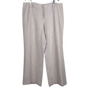 NWT MICHAEL KORS Wide-Leg Linen Trousers Size 20W Beige